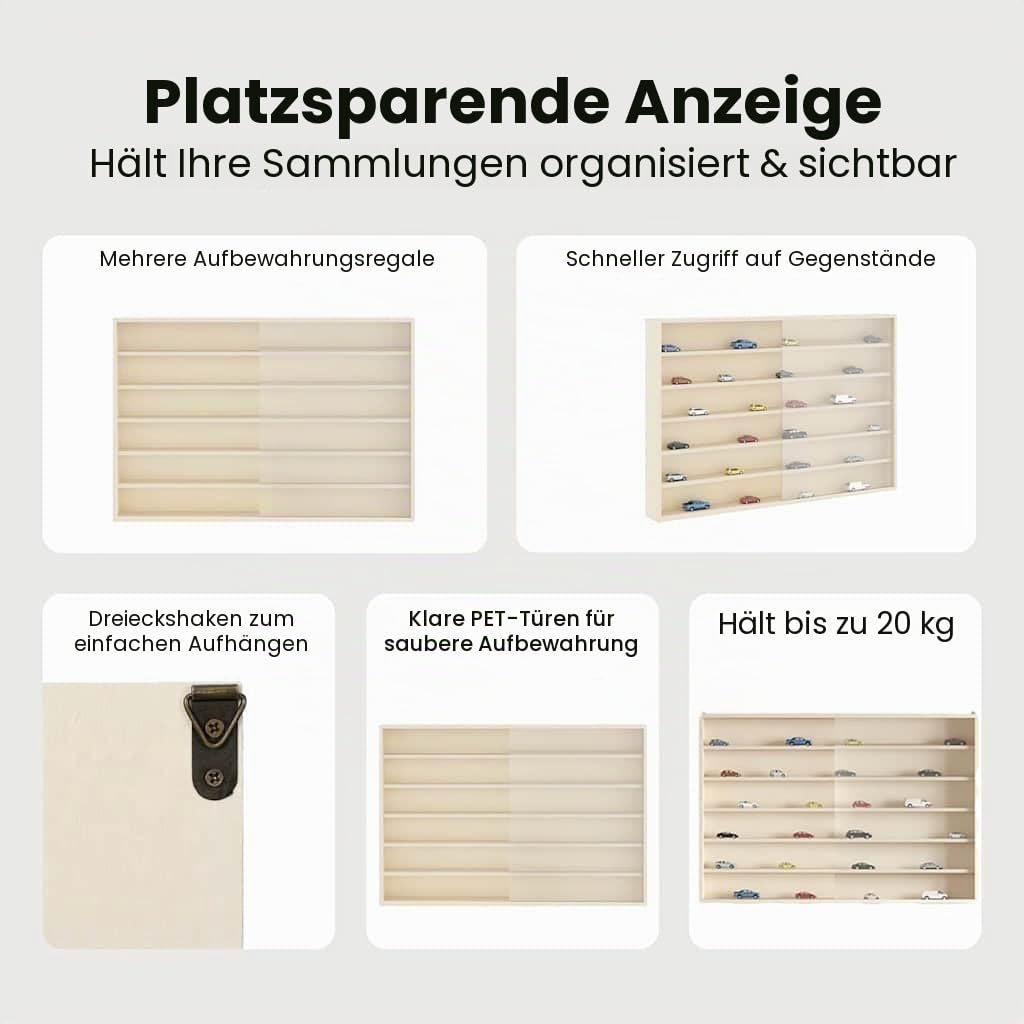 vidaXL Wanddisplay-Case mit Regal Beige 80 x 8,5 x 54 cm Sperrholz, Moderne, rechteckige Wandregal-L