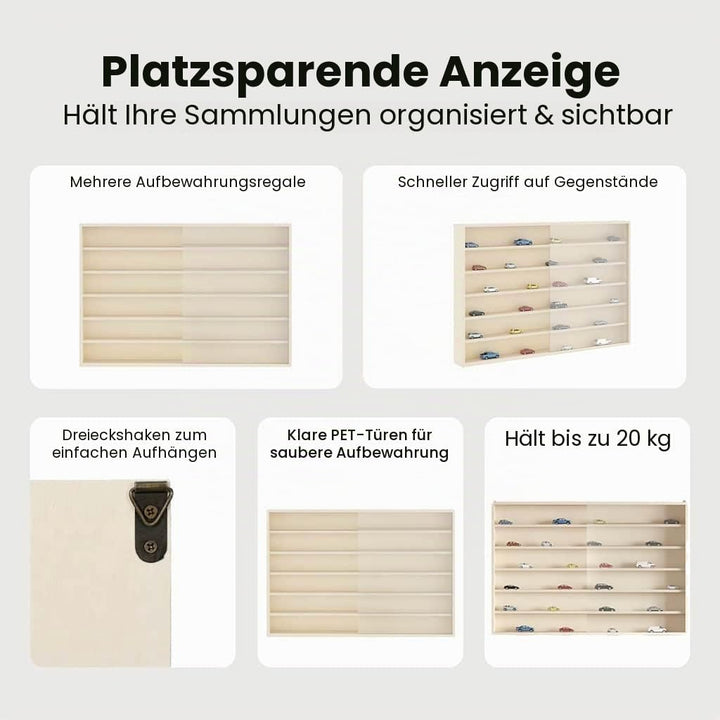 vidaXL Wanddisplay-Case mit Regal Beige 80 x 8,5 x 54 cm Sperrholz, Moderne, rechteckige Wandregal-L