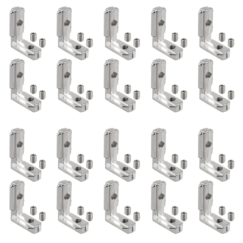 AUTOUTLET 20x T Slot T-Nut Innenwinkel, Aluminium Profil 3030 Nut 8 M6 Aussenwinkel Zinklegierung Kl