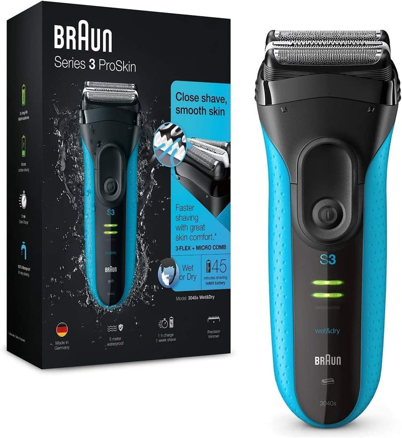 Braun Series 3 ProSkin 3040s Elektrorasierer, mit Präzisionstrimmer, wiederaufladbarer und kabellose