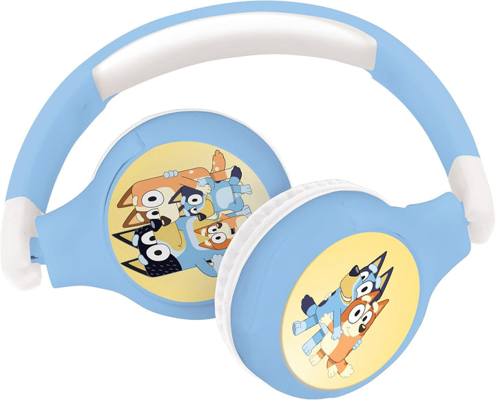 Lexibook, Bluey, 2-in-1 Bluetooth- und kabelgebundenes Headset, bequem und faltbar mit Lautstärkebeg