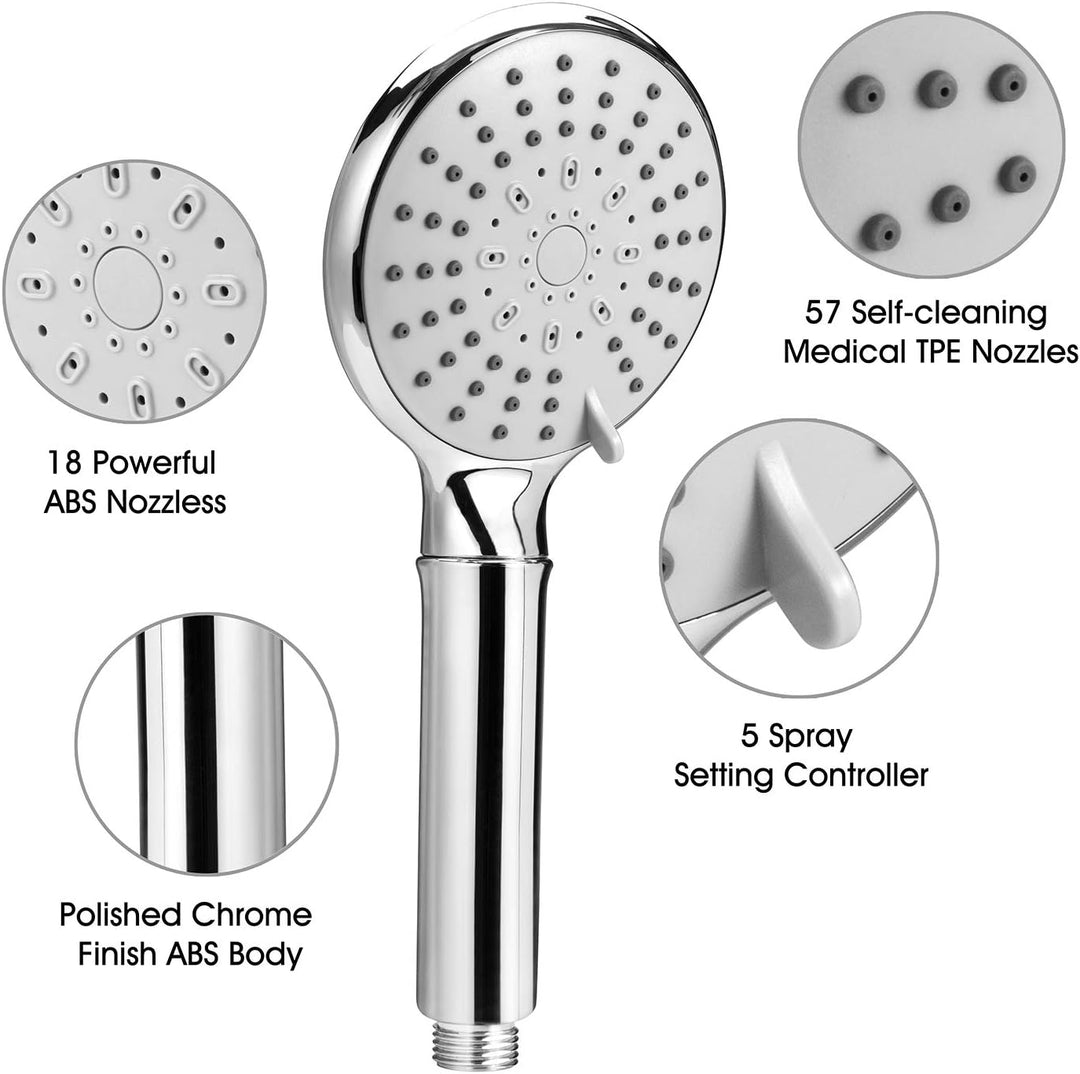 Duschkopf Set, Duschkopf mit Schlauch und Halterung, Dusche Sparduschkopf, Schlauch 1,5m, Duschkopfh
