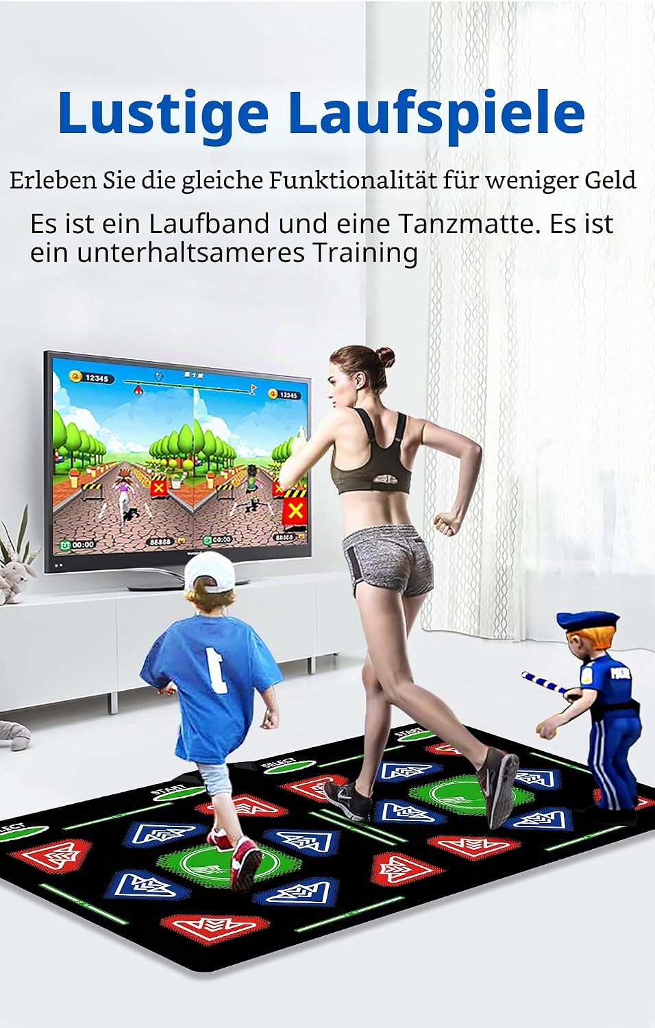 HDMI Tanzmatte für Kinder &amp; Erwachsene,64GB Tanzpad mit 1000 Spielen,885 Songs &amp; 81 MTVs,Weiche Flan