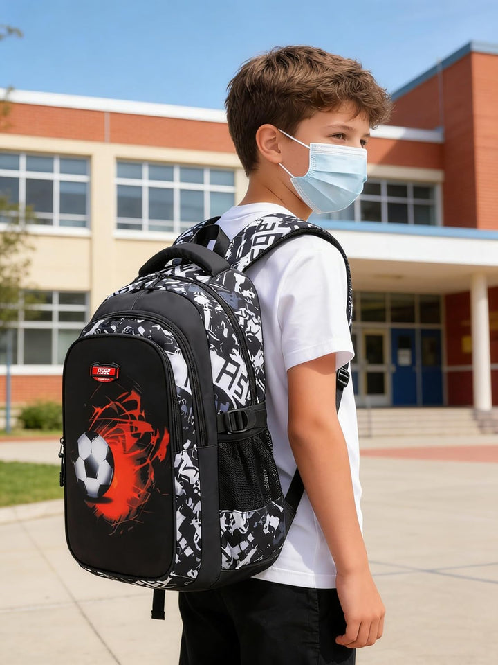 Asge Schulrucksack Jungen Teenager Schulranzen Mädchen 3 5 Klasse Ranzen Ergonomischem Kinder Fussba