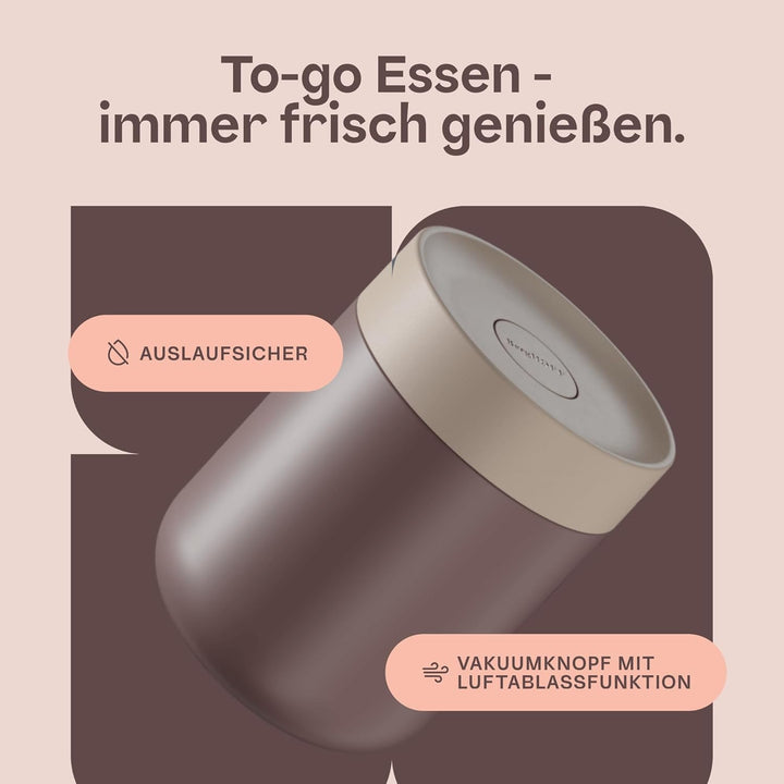Berghoff Home Thermobehälter für Essen – 0,5L – Edelstahl Warmhaltebehälter – Thermobecher für Geträ