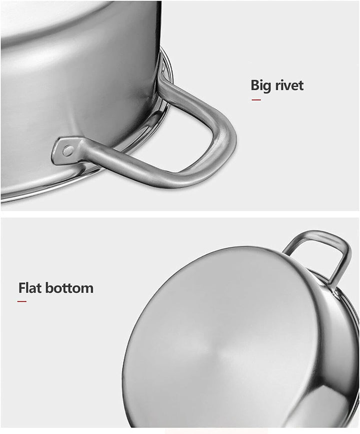 Edelstahl Hot Pot Wok Mit Unterteilungen Heisser Topf mit Teiler Chinesischer Feuertopf Shabu Shabu-