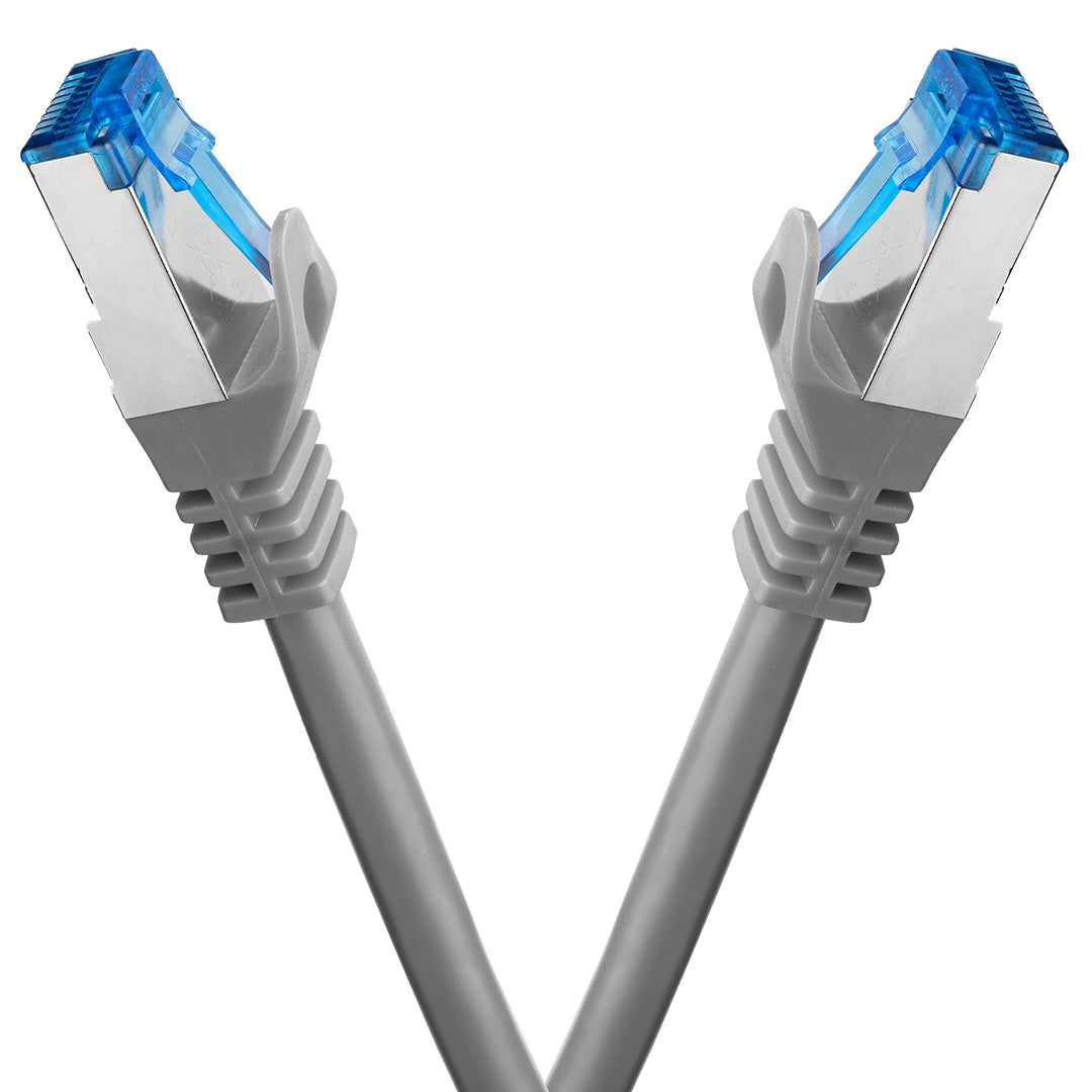 BIGtec - 2 Stück - 50m CAT.7 Gigabit Patchkabel Netzwerkkabel grau Kupferkabel Patch Ethernt LAN DSL