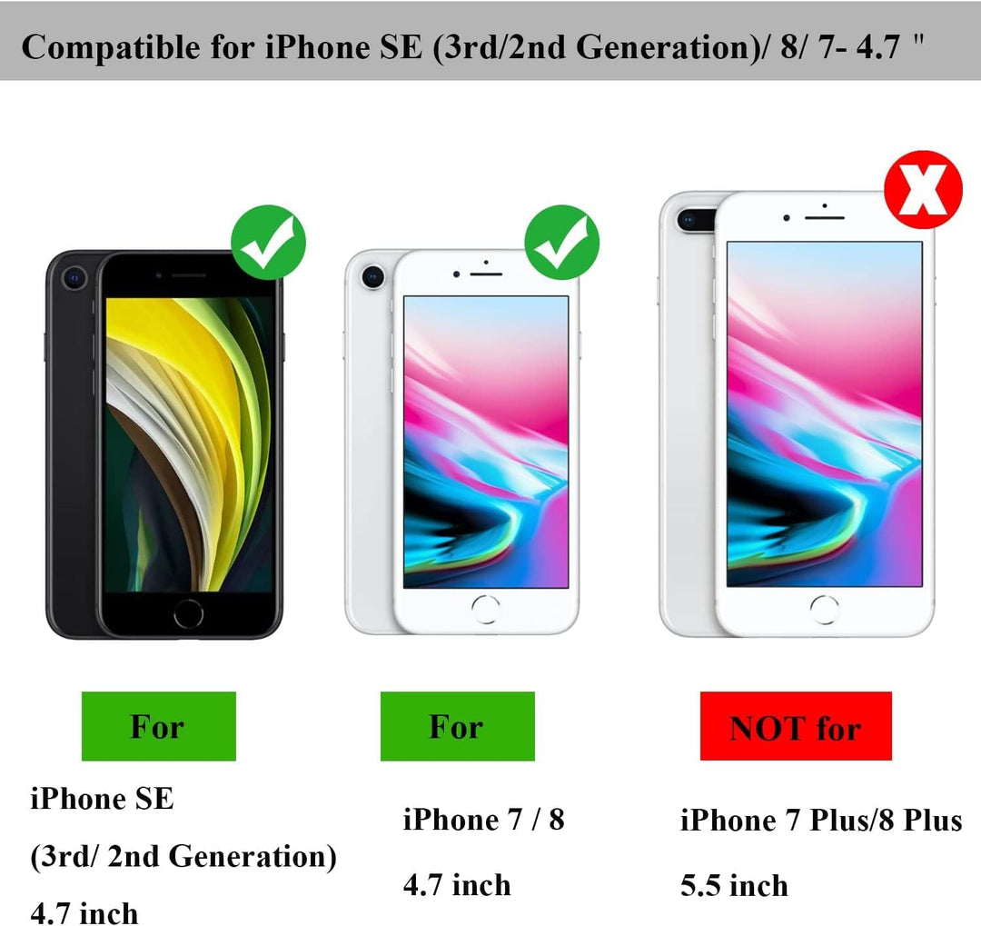 VISOUL iPhone SE 2022/2020 Hülle, iPhone 8/7 Handyhülle,Stossfeste Schutzhülle [Erstklassiges Rindsl