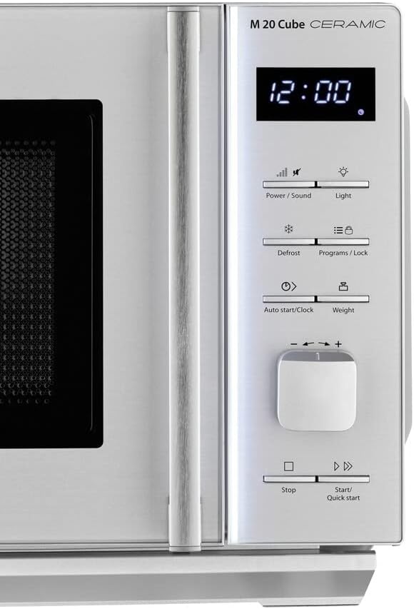 CASO M 20 Cube Ceramic - Mikrowelle mit Keramikboden, kein Drehteller notwendig, 20 Liter, 800 Watt,