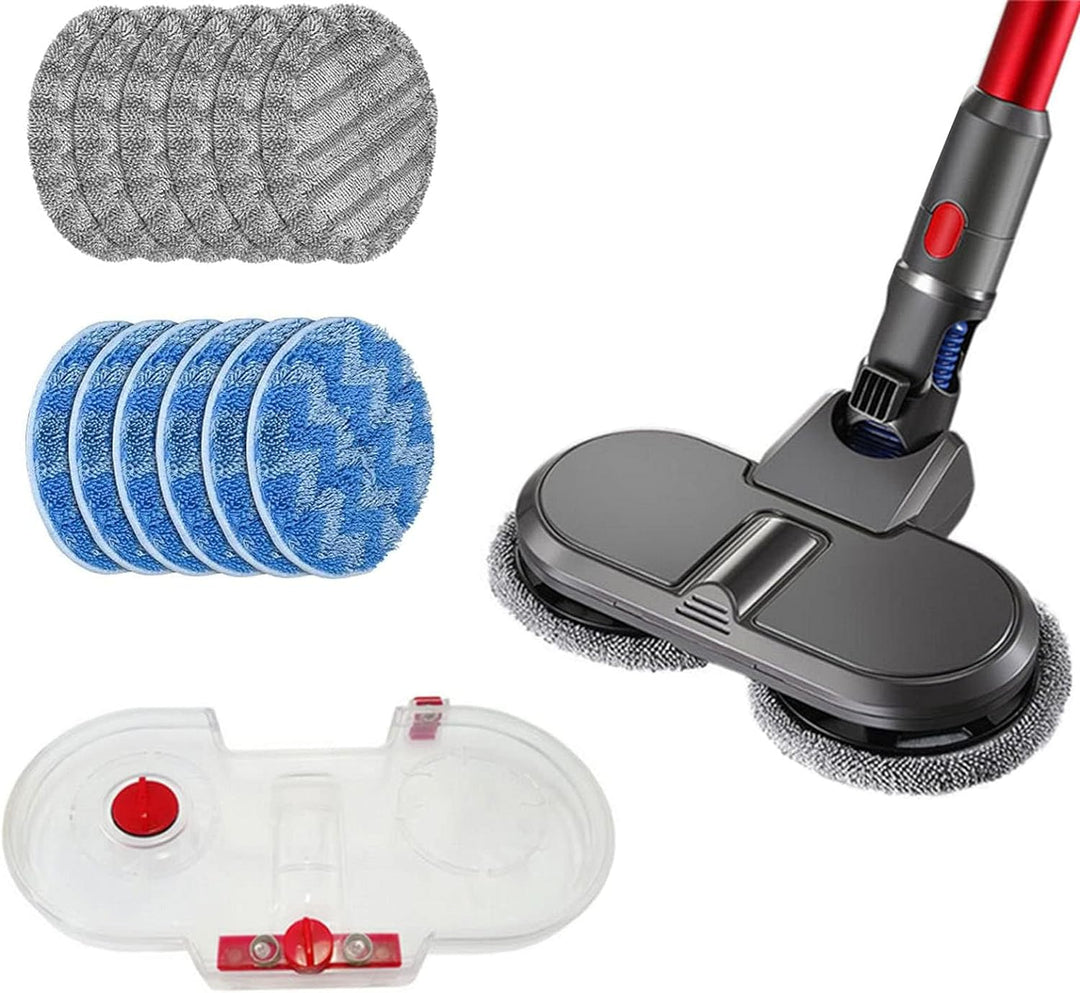 GYing 1 elektrische Wischkopfbürste + 12 Wischmopps + 1 geteilter Wassertank für Dyson V11 V10 V8 V7