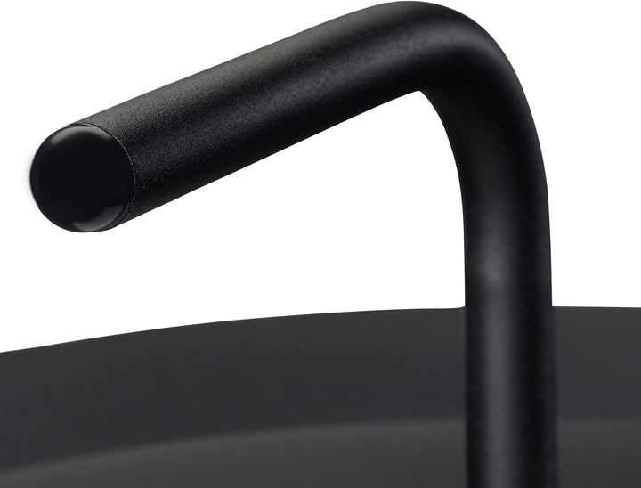 Relaxdays, schwarz Beistelltisch aus Metall, Runder Ablagetisch mit Tragegriff, Moderner Couchtisch,