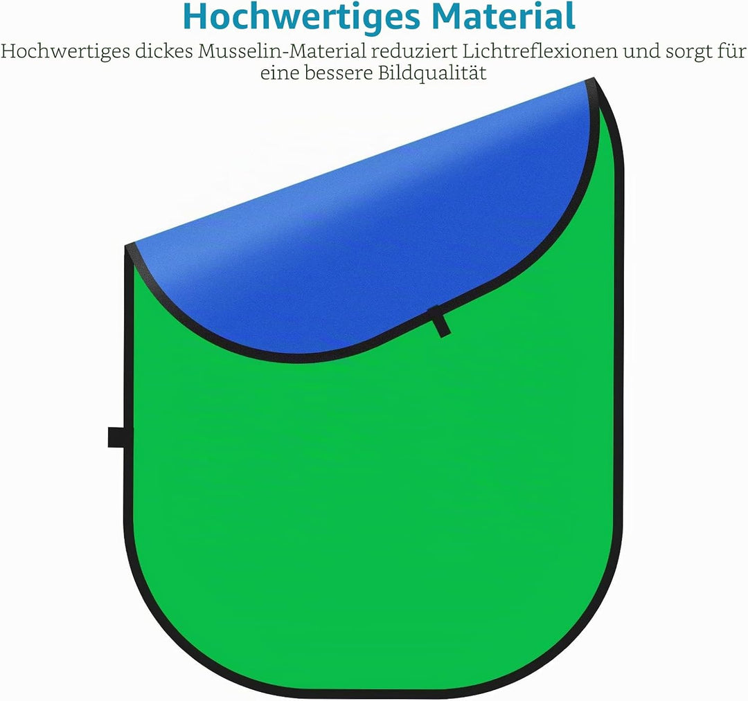 Neewer 150x200cm Chromakey Blau-Grün Hintergrund mit Stativset: 2-in-1 Aufklapp Soft Diffusor mit um