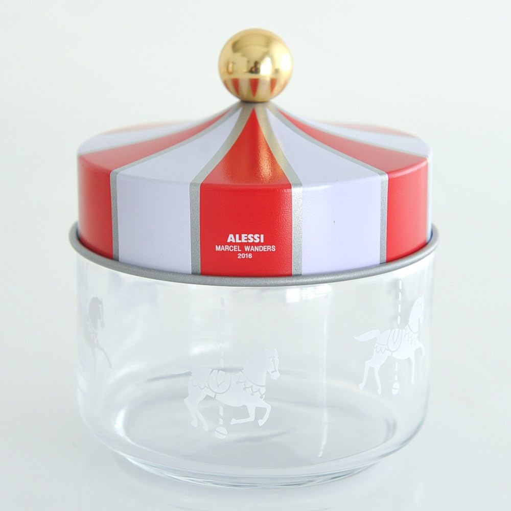 Alessi Circus MW30/50 - Küchengefäss für Design-Lebensmittel, in Screen-bedrucktes Glas mit Deckel i