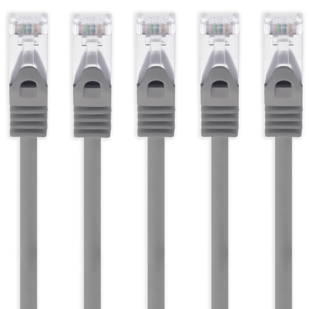 1aTTack.de 5m - grau - 5 Stück Cat7 Netzwerkkabel SFTP Patchkabel Lankabel Rohkabel 10GB/s - 500 Mhz