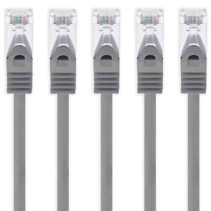 1aTTack.de 5m - grau - 5 Stück Cat7 Netzwerkkabel SFTP Patchkabel Lankabel Rohkabel 10GB/s - 500 Mhz