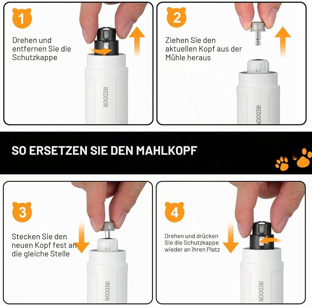 IREDOON Ersatzkopf für Krallenschleifer, passend für viele Marken 3er-Pack | Krallenschleifer Ersatz