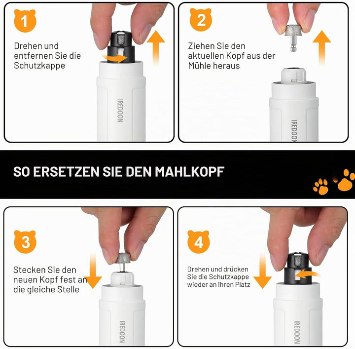 IREDOON Ersatzkopf für Krallenschleifer, passend für viele Marken 3er-Pack | Krallenschleifer Ersatz