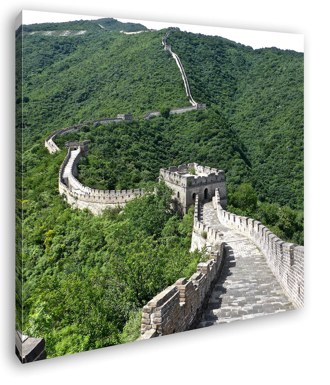 deyoli Chinesische Mauer Format: 70x70 als Leinwandbild, Motiv fertig gerahmt auf Echtholzrahmen, Ho