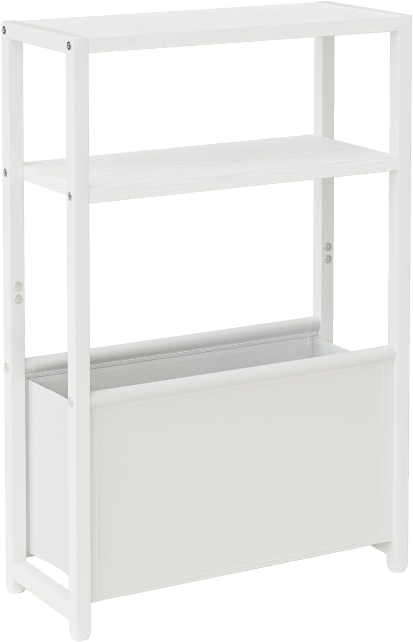 Beistelltisch mit Stauraum, 3-stufiger Schmaler Beistelltisch mit Beutel, schmaler Nachttisch, Klein
