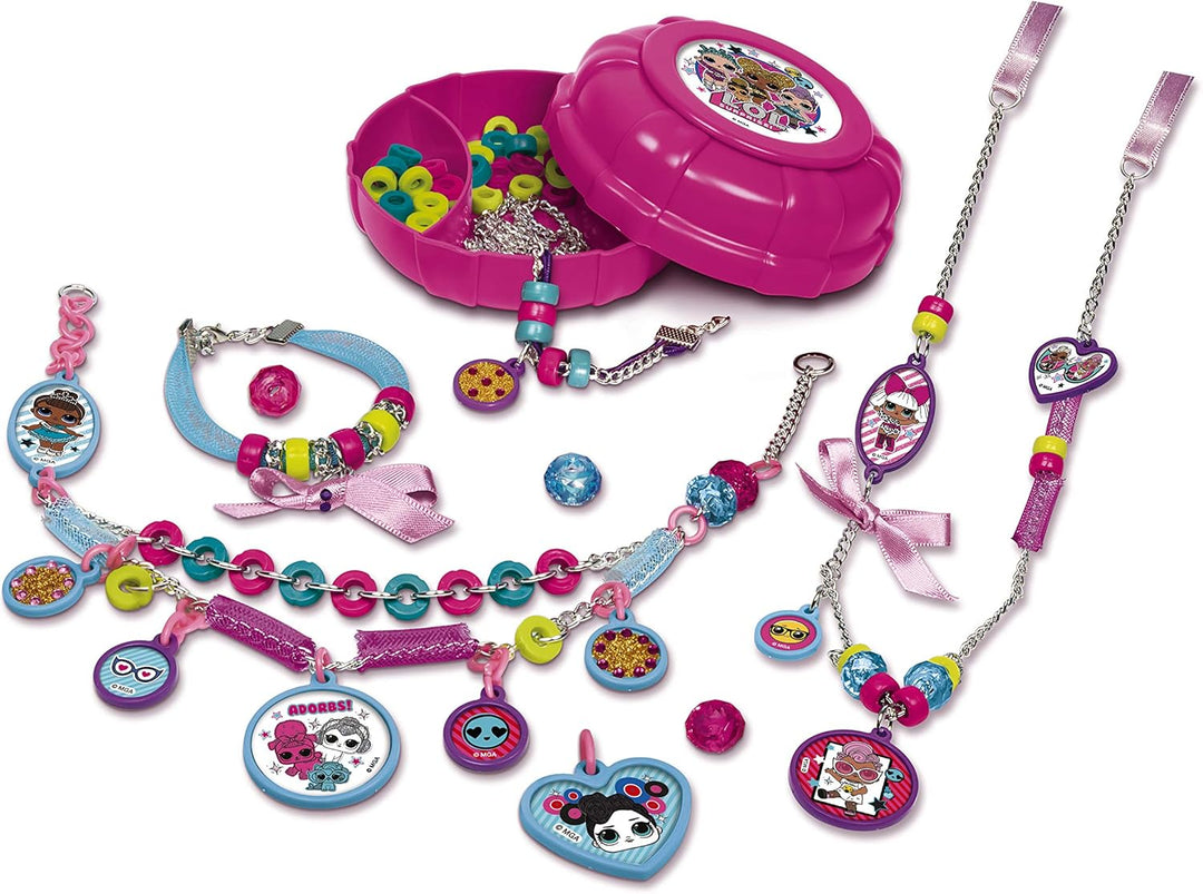 Clementoni 18558 L.O.L Surprise – Coole Juwelen und Schmuck, bunte Armbänder / Ketten / Anhänger zum