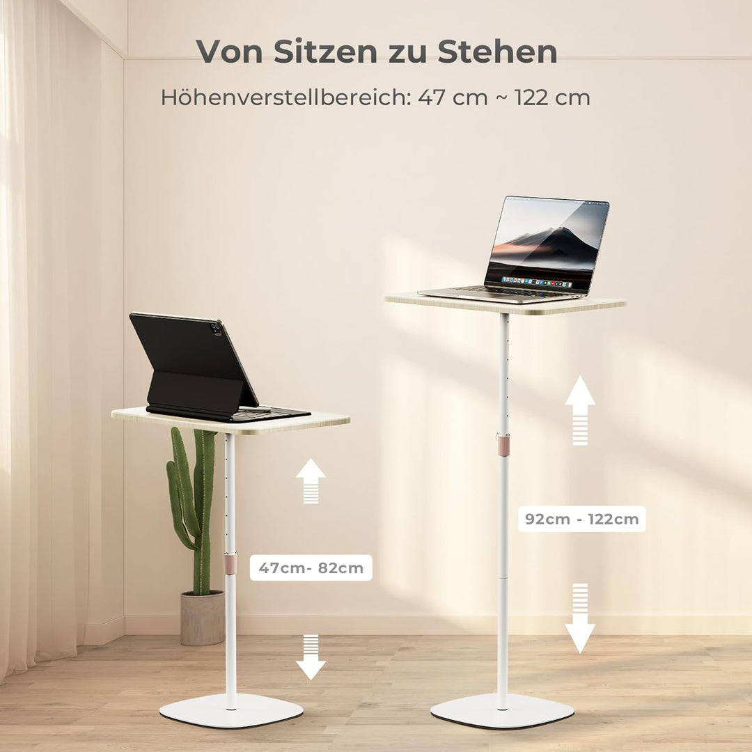 Tragbarer Laptop-Ständer, höhenverstellbarer Beistelltisch für Sofa/Nachtschrank, eleganter Holz-Red