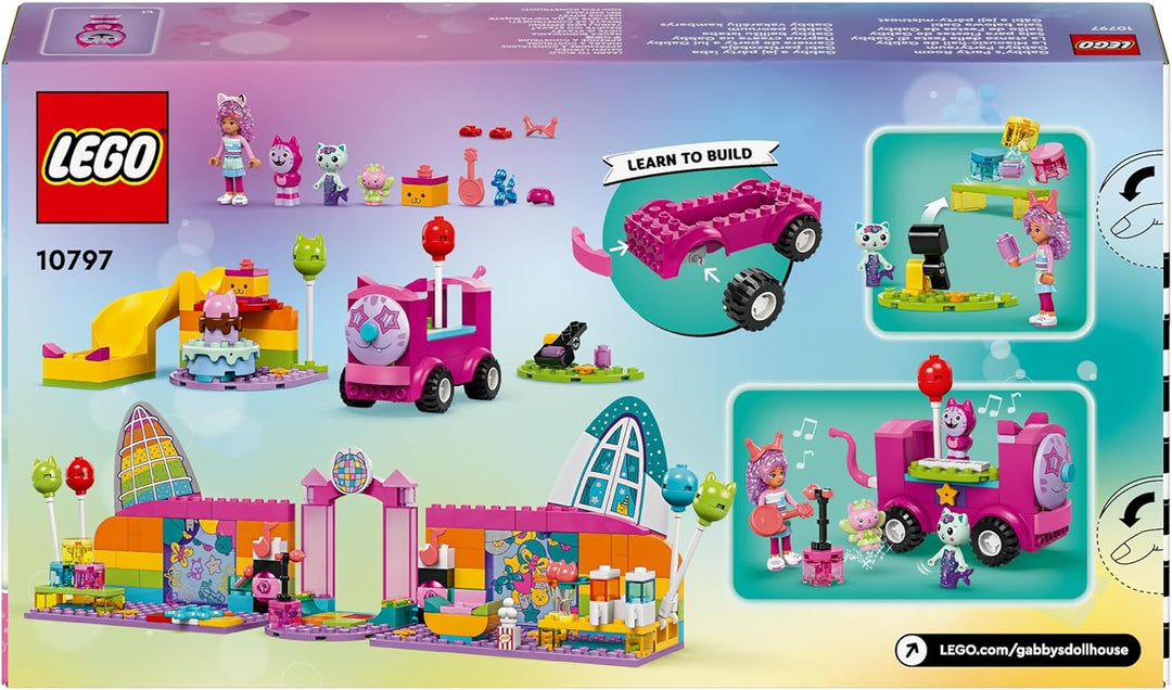 Lego 4+ Gabbys Puppenhaus Gabbys Partyraum, Disco-Spielset mit Rutsche und Tierfiguren für kreative