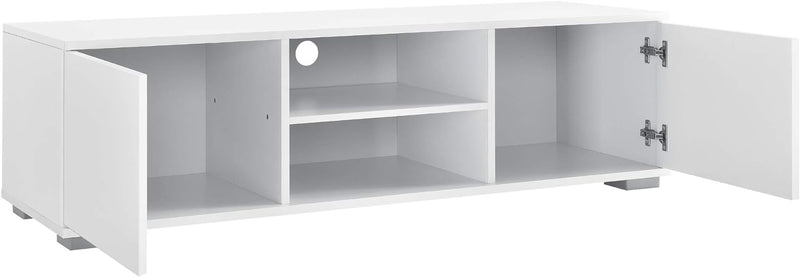 [en.casa] Fernsehtisch - Weiss 34,5x120x40 cm - TV Lowboard Board Fernseher Schrank Unterschrank, We