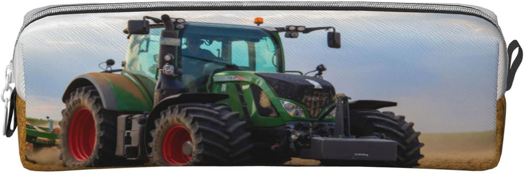 HAOSOFT Federmäppchen Grüner Traktor Felder pflügt Federmappe Etui für Jungen Mädchen Grosse Schulsa
