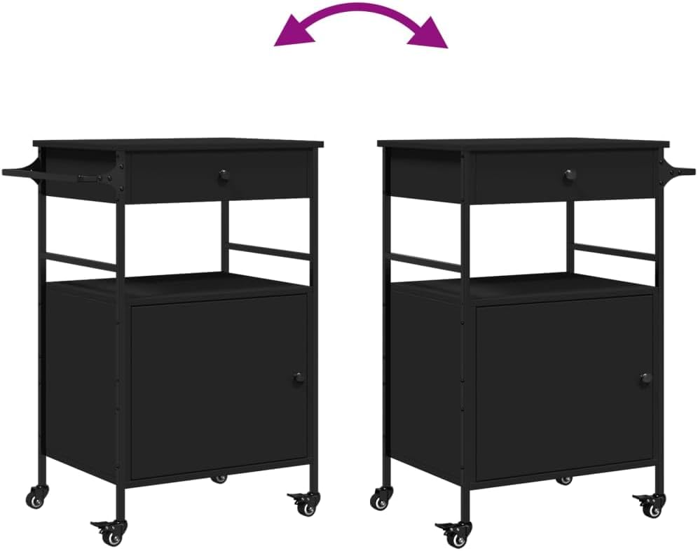 vidaXL Küchenwagen, Servierwagen mit Rollen, Rollwagen für Küche Wohnzimmer Badezimmer, Beistellwage