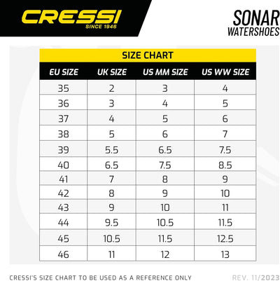 Cressi Sonar Shoes - Unisex Wasserschuh für Erwachsene aus Mikroperforiertes Gewebe Schwarz Gelb 39