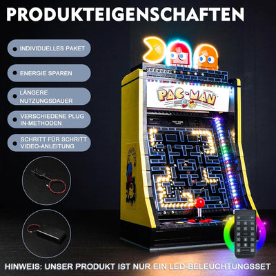 Fernbedienung Dekorationsbeleuchtungsset für Lego 10323 PAC-Man Arcade (Nicht Lego), Licht-Kit für L