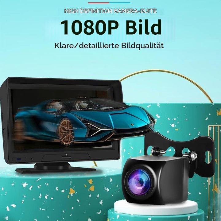 CAMECHO Full Colour HD Rückfahrkamera 4PIN für Tragbares Autoradio Kit, IP69 wasserdichte Nachtsicht