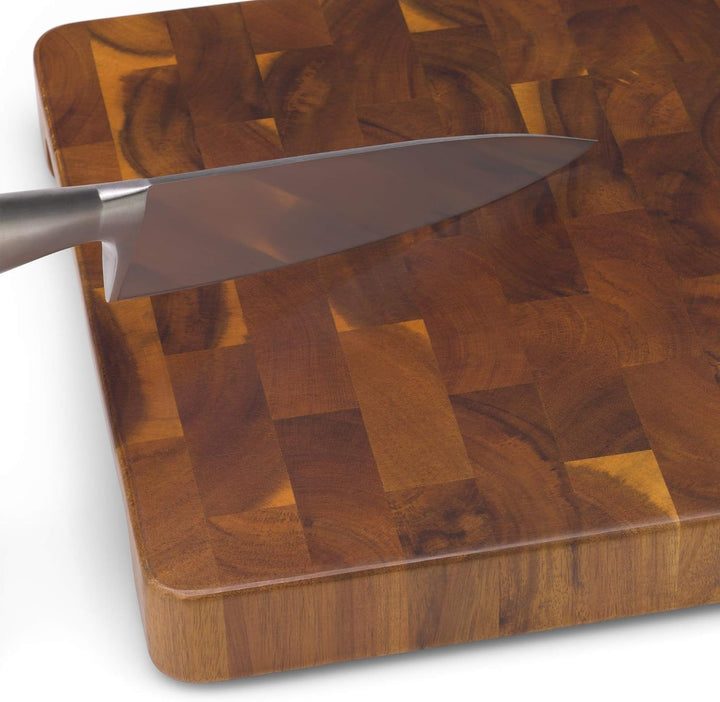 WMF Schneidebrett XL 40 x 32 x 4 cm, Holz, Akazienholz, klingenschonend, grosse Arbeitsfläche, Stirn