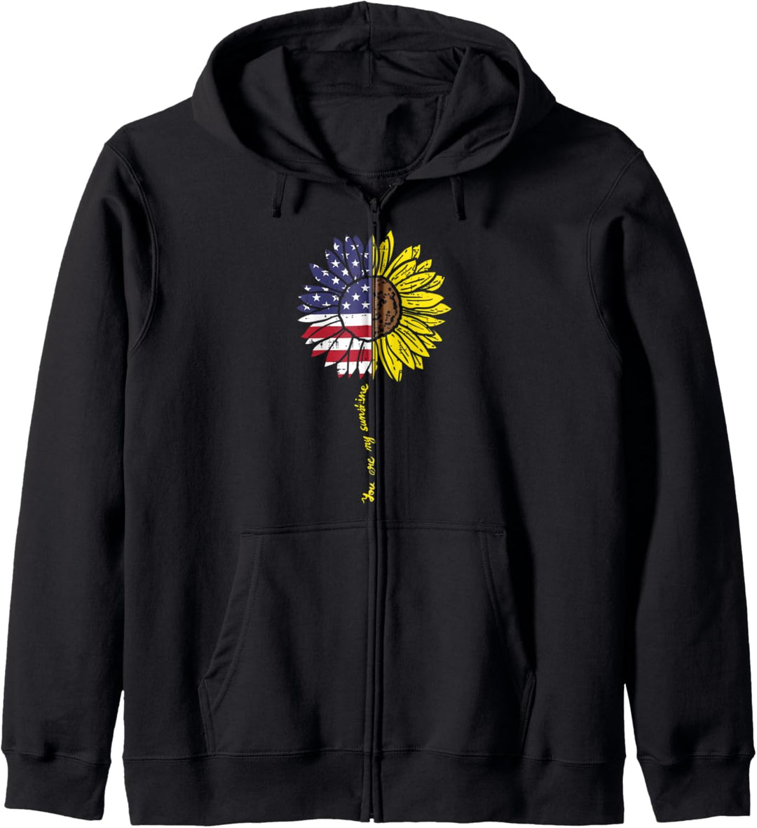 Sunflower Sunshine US American Flag 4th Of July Fourth Women Kapuzenjacke
