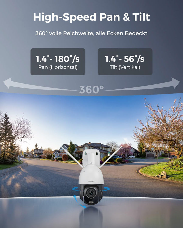 Reolink 4K 8MP Wi-Fi 6 Überwachungskamera Aussen, 2,4/5GHz WLAN Kamera Outdoor mit 5X Optischem Zoom