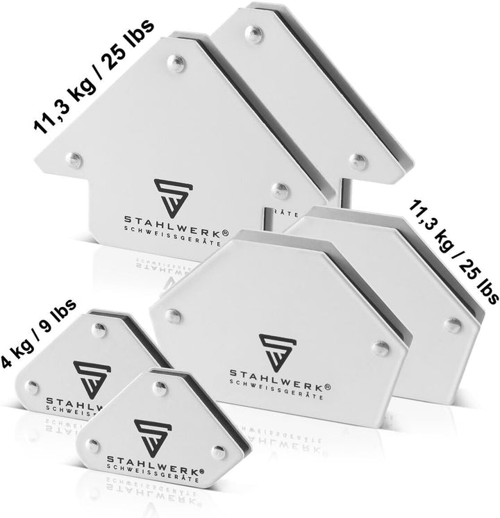 STAHLWERK 6 × Magnet-Schweisswinkel Magnetwinkel Schweissmagnet 30° x 45° x 60° x 75° x 90° x 135°,