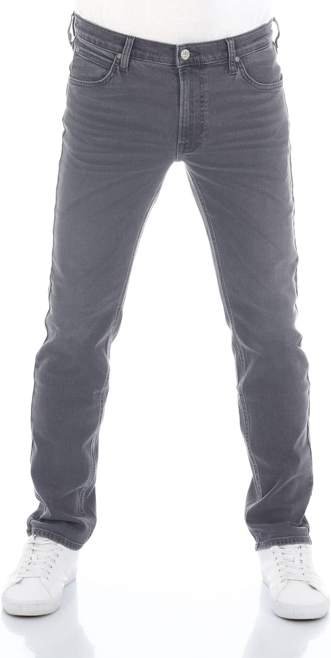 Lee Herren Jeans Regular Fit Daren Zip Fly Hose Straight Jeanshose Baumwolle Denim Stretch Blue Schw