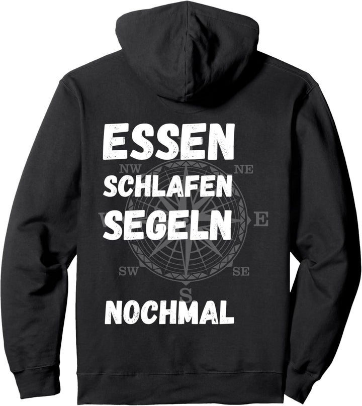 Essen schlafen segeln nochmal, Yacht und Segler Spruch Pullover Hoodie