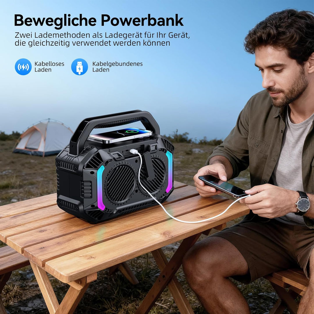 Wilody 100W Tragbare Bluetooth Lautsprecher Box,Bluetooth Lautsprecher mit Licht,Musikbox Bluetooth'