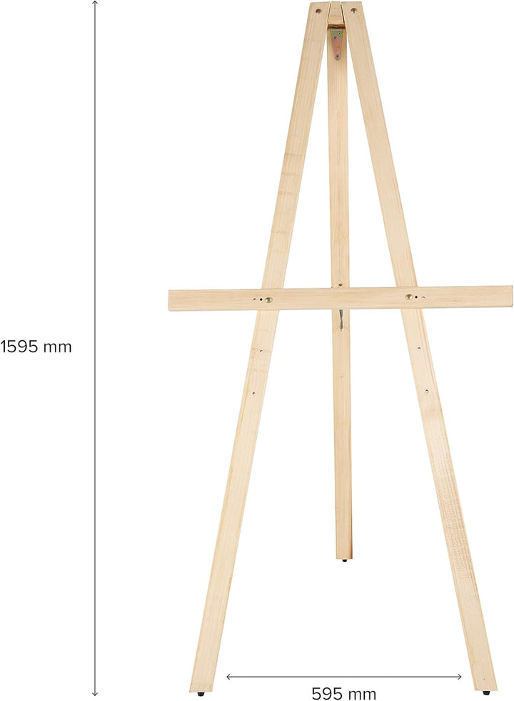 Holz-Staffelei Basic aus Kiefernholz 159 cm Gesamthöhe Künstler Staffelei höhenverstellbar