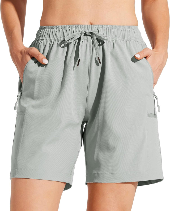 WILLIT Damen Wanderhose Sommer Cargohose schnelltrocknend Wandern Kurz leichte Sport Shorts mit Tasc