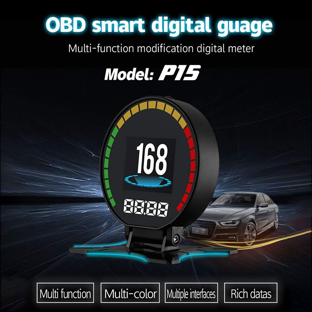 Clenp Hud-Display, P15 2,2-Zoll-HD-Universal-Geschwindigkeitsmesser TFT OBD Digital Speed Hud-Disp