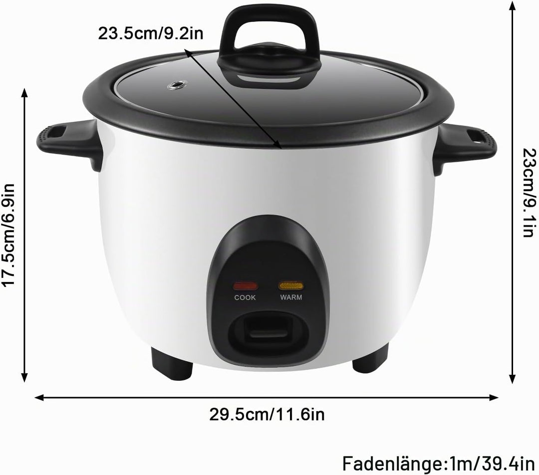 Reiskocher mit Warmhaltefunktion, Elektrischer Rice Cooker klein 1 Liter, Antihaftbeschichtete, mit