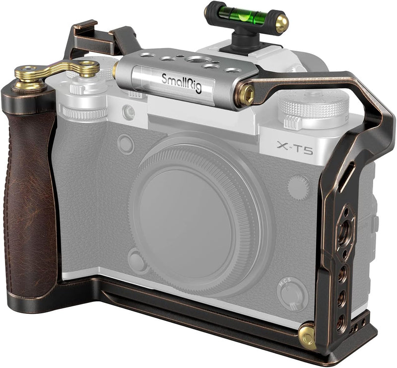 SMALLRIG X-T5 Cage Retro-Käfig für FUJIFILM X-T5, mit Blitzschuhabdeckung mit Wasserwaage, 3/8"-16 A