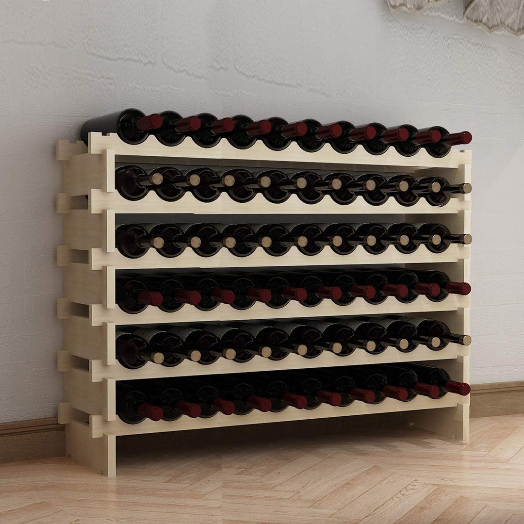 sogesfurniture Weinregal Flaschenregal mit 6 Ebenen für 60 Flaschen Wein Holzregal Weinhalter Weinst