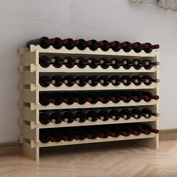 sogesfurniture Weinregal Flaschenregal mit 6 Ebenen für 60 Flaschen Wein Holzregal Weinhalter Weinst