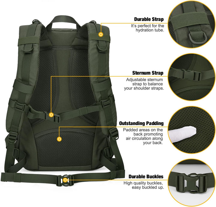 Mardingtop 15L/25L Rucksack Herren Militär Rucksäcke Wanderrucksack für Taktischer Fahrrad Wandern S