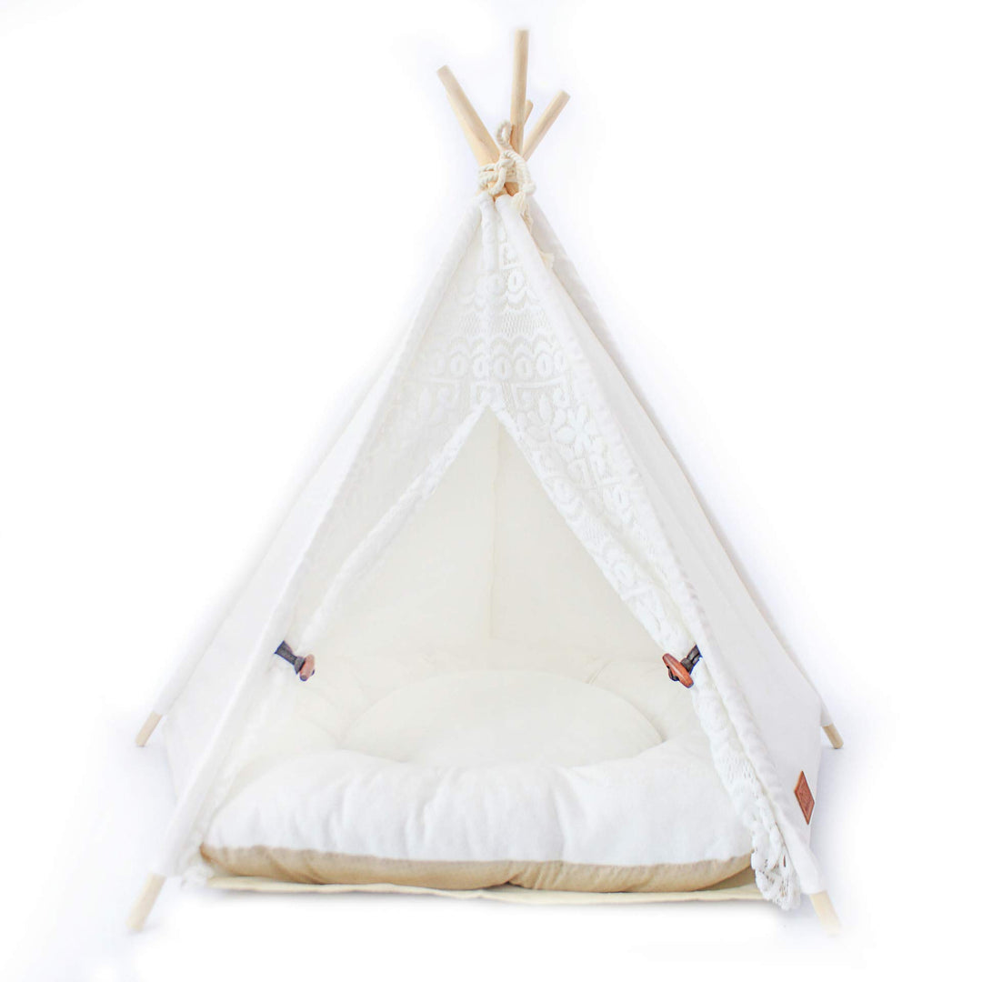 Little Dove Hunde Tipi Zelt Hause und Zelt mit Spitze für Hund oder Haustier, abnehmbar und waschbar