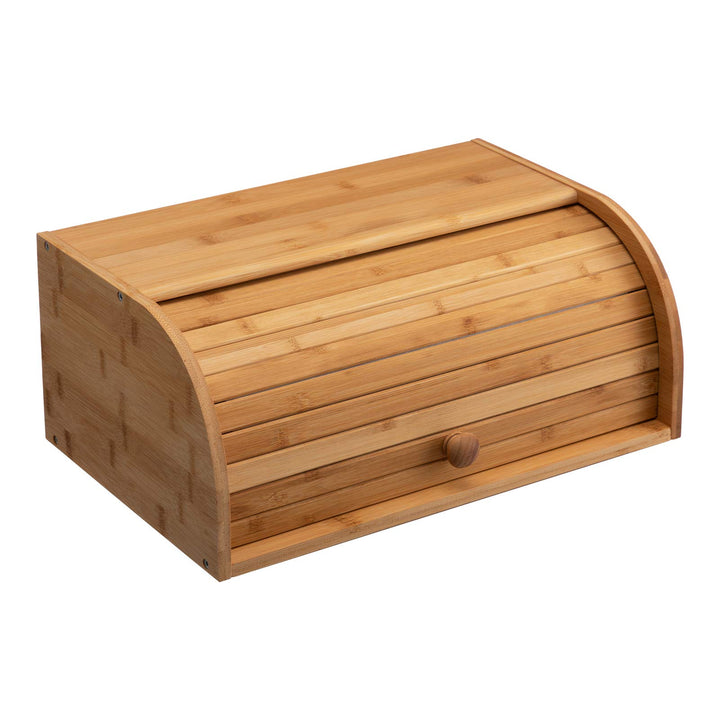 HollyHOME Brotkasten Bambus Gross Natürliche Bambus-Brotkästen für die Küche, Rolltop-Brotaufbewahru