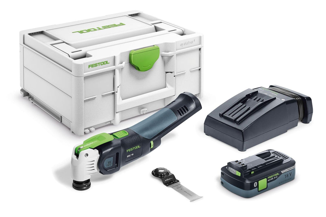 Festool Akku-Oszillierer OSC 18 HPC 4,0 EI-Plus VECTURO (mit Akkupack, Schnellladegerät, Universal-S